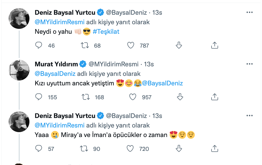 murat yildirim ile deniz baysal in teskilat dizisi diyalogu sosyal medyada gundem oldu